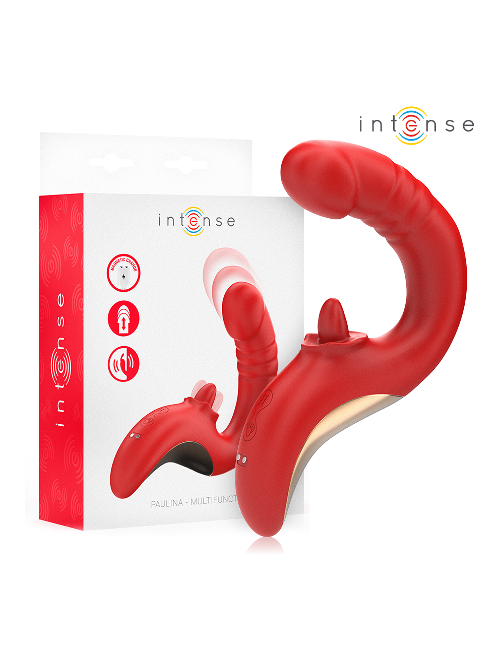 INTENSE - PAULINA VIBRATOR UND STIMULATOR IN U-FORM ROT INTENSE - PAULINA VIBRATOR UND STIMULATOR IN U-FORM ROT