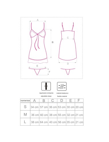 LIVCO CORSETTI FASHION - LUISE 1710 BABYDOLL + THONG SCHWARZ L