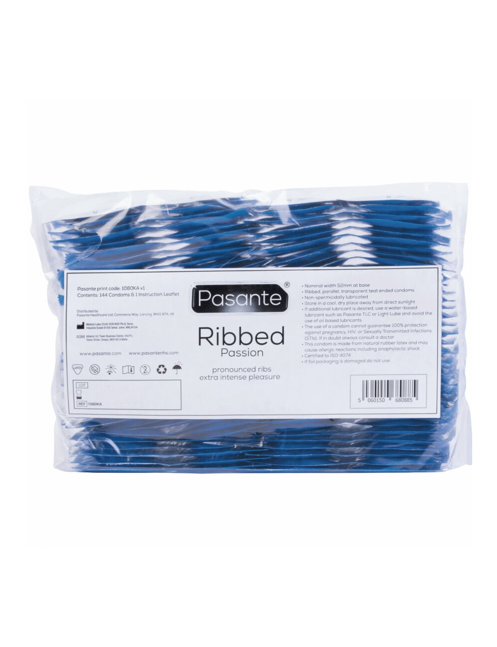 PASANTE - RIBBED PASSION KONDOME BEUTEL 144 EINHEITEN