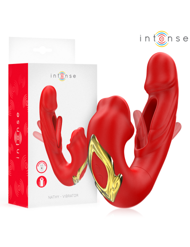 INTENSE - NATHY DOPPELVIBRATOR MIT MULTIFUNKTIONS-STIMULIERENDER MUND ROT