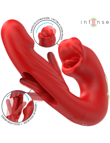 INTENSE - NATHY DOPPELVIBRATOR MIT MULTIFUNKTIONS-STIMULIERENDER MUND ROT