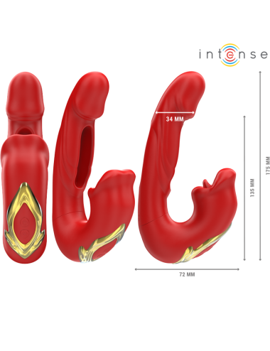 INTENSE - NATHY DOPPELVIBRATOR MIT MULTIFUNKTIONS-STIMULIERENDER MUND ROT