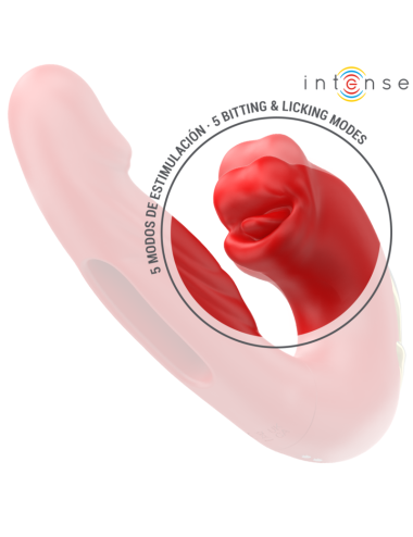 INTENSE - NATHY DOPPELVIBRATOR MIT MULTIFUNKTIONS-STIMULIERENDER MUND ROT