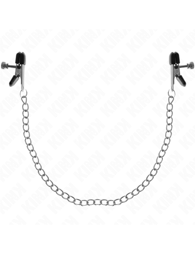 KINK - FLACHE KETTE NIPPELKLEMMEN SILBER 34 CM