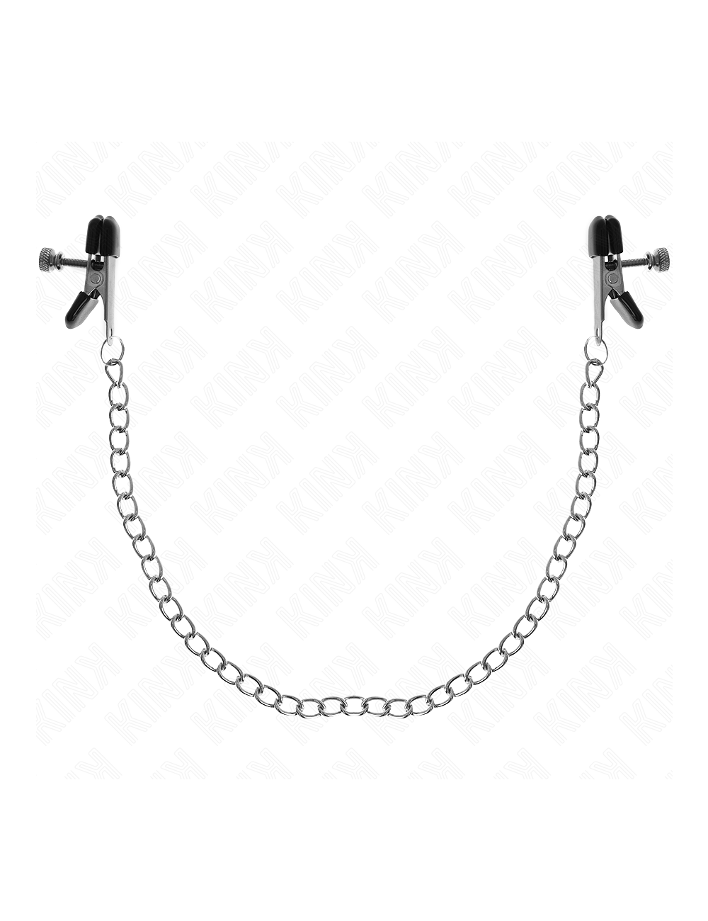 KINK - FLACHE KETTE NIPPELKLEMMEN SILBER 34 CM