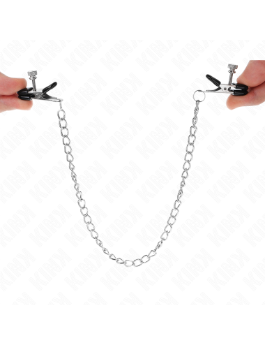 KINK - FLACHE KETTE NIPPELKLEMMEN SILBER 34 CM