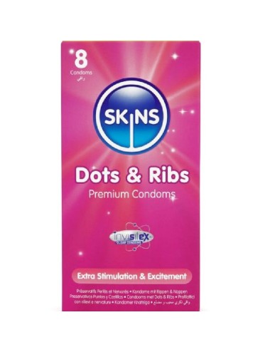 SKINS - DOTS & RIBS PREMIUM-KONDOME PACKUNG 8