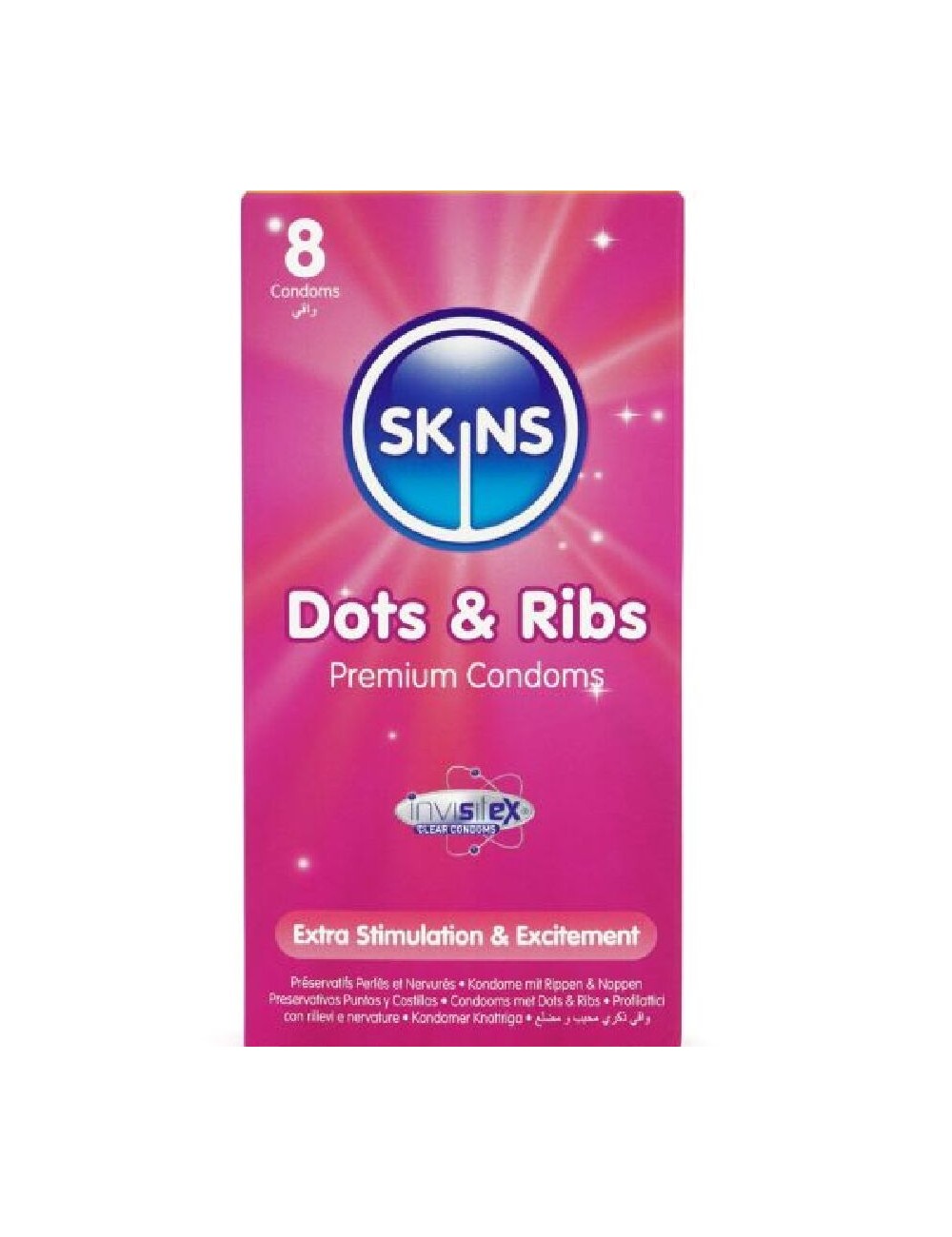SKINS - DOTS & RIBS PREMIUM-KONDOME PACKUNG 8