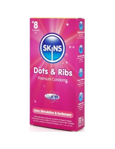 SKINS - DOTS & RIBS PREMIUM-KONDOME PACKUNG 8