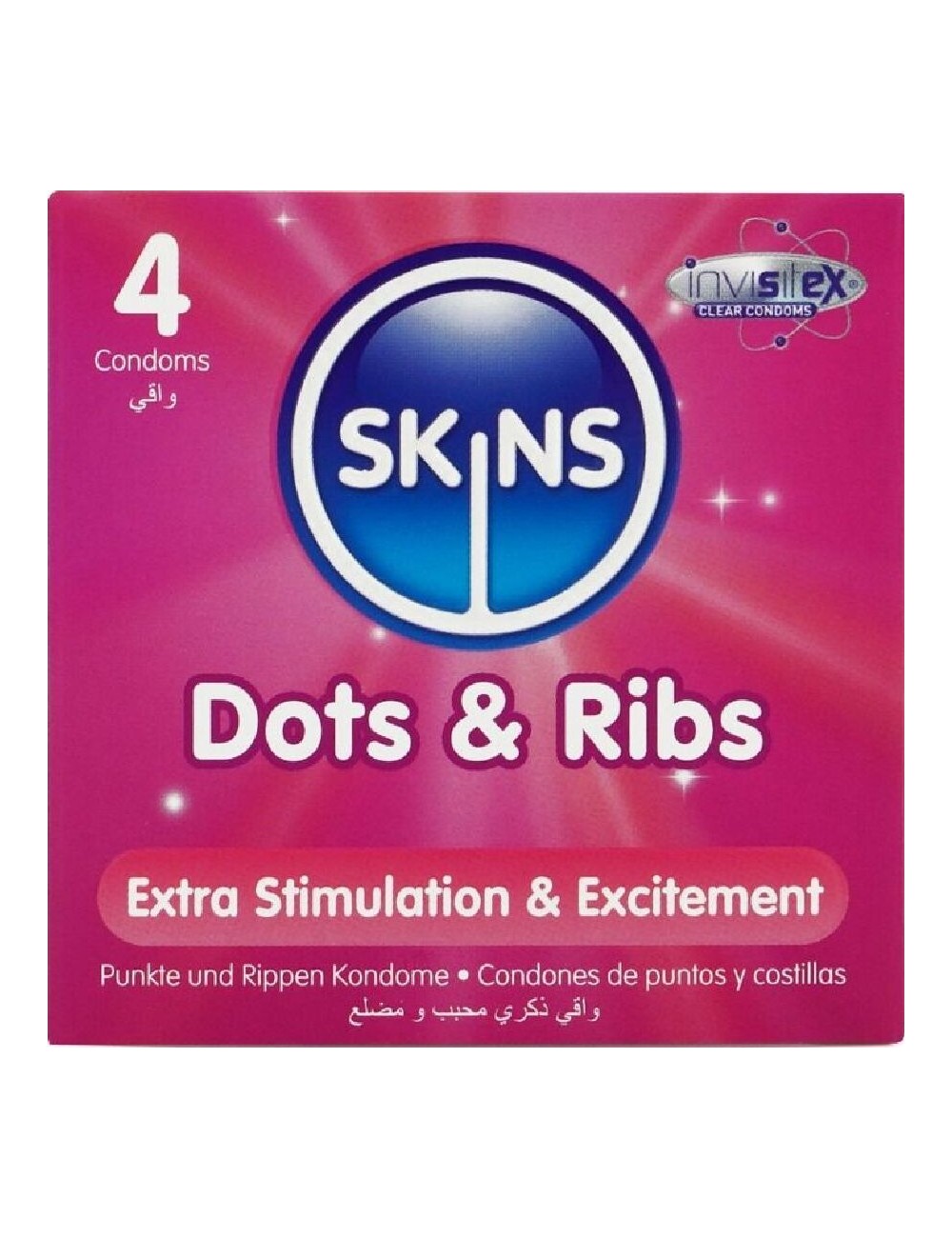 SKINS - DOTS & RIBS PREMIUM-KONDOME 4ER-PACK