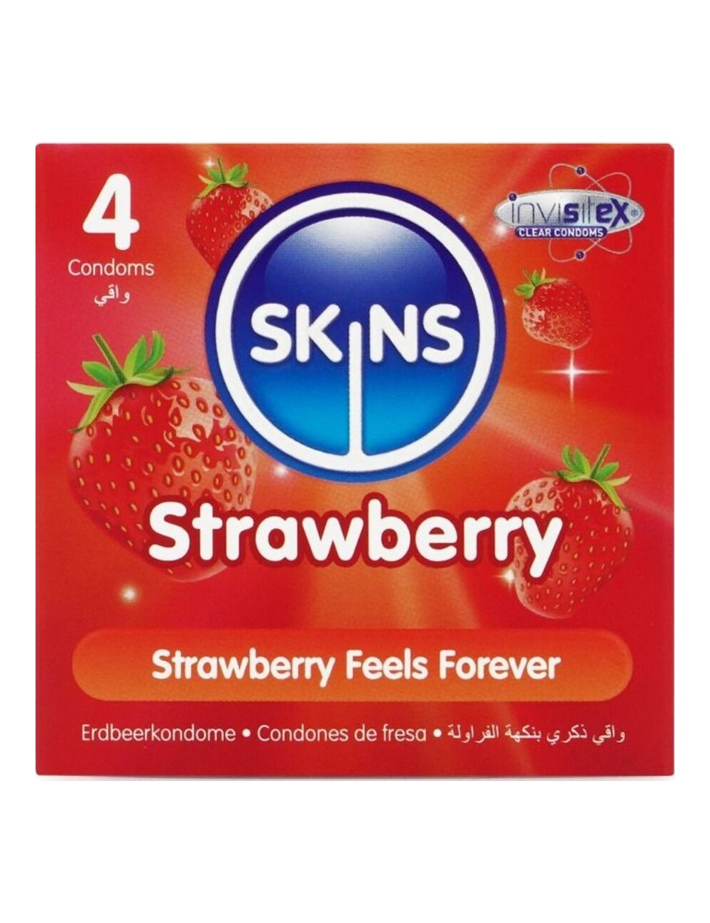 SKINS - ERDBEERE PREMIUM-KONDOME PACKUNG 4