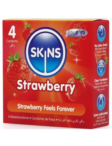 SKINS - ERDBEERE PREMIUM-KONDOME PACKUNG 4