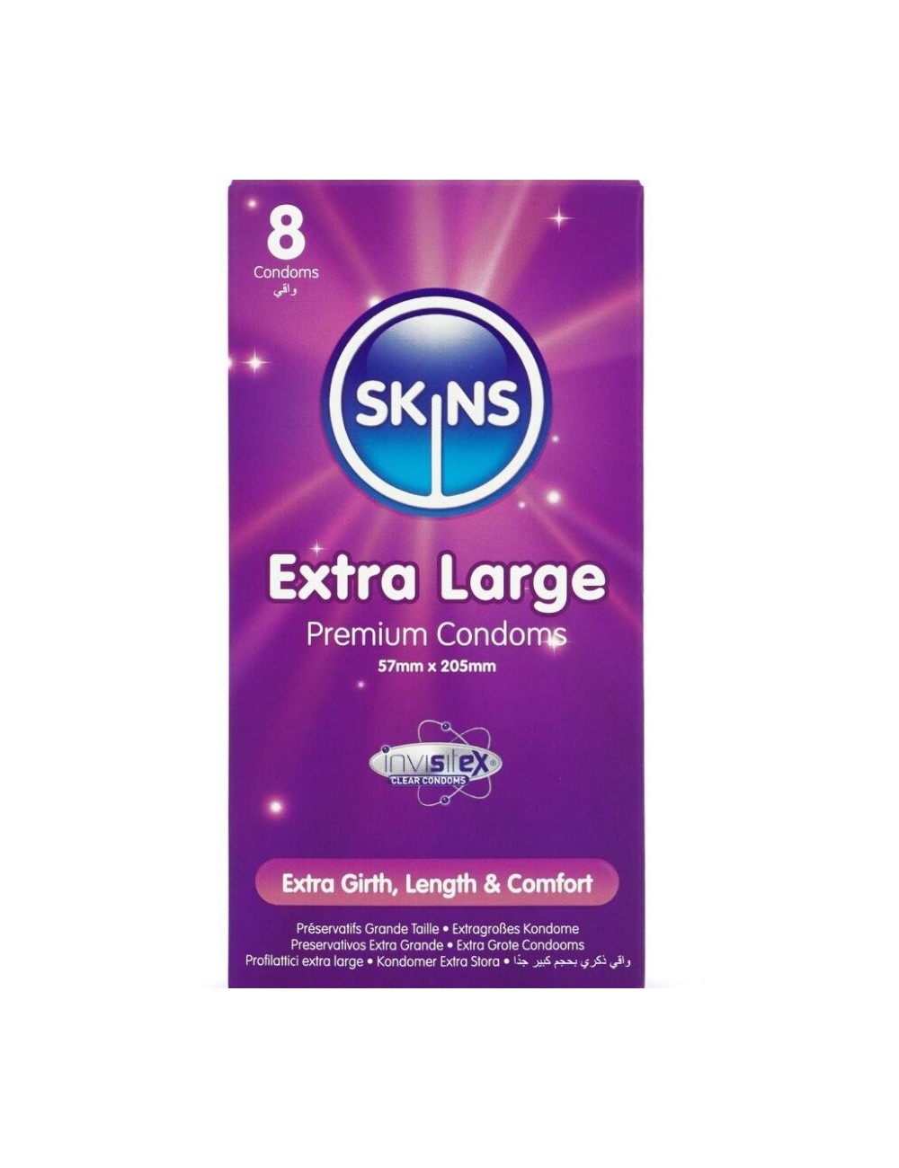 SKINS - EXTRA GROSSE PREMIUM-KONDOME PACKUNG 8
