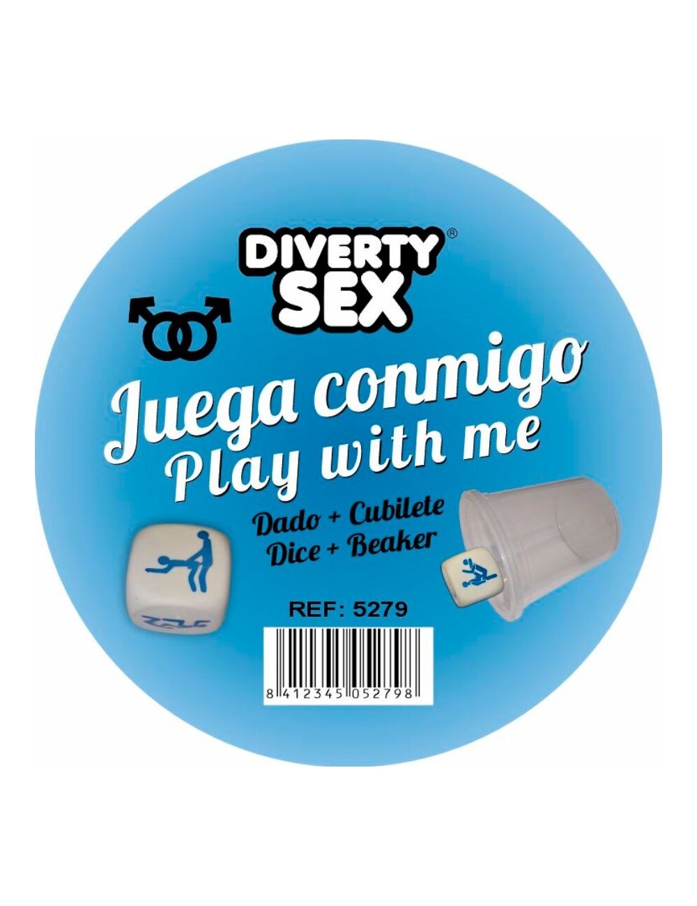 DIABLO PICANTE - WEISSER HARTER WÜRFEL MIT MÄNNERPOSITIONEN UND WÜRFEL