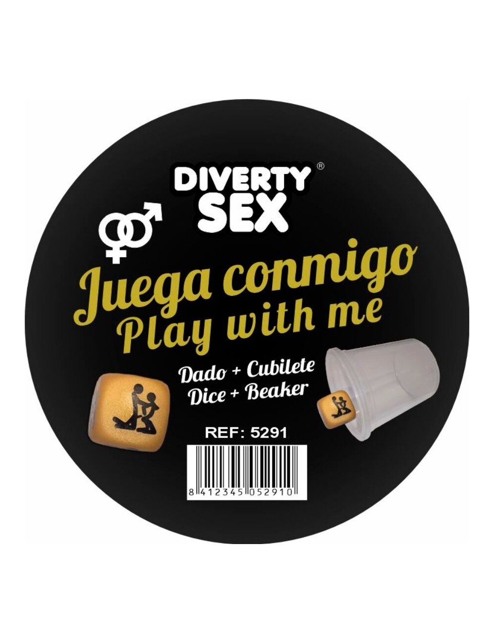 DIABLO PICANTE - GOLDENER HARTER WÜRFEL MIT POSITIONEN UND WÜRFEL