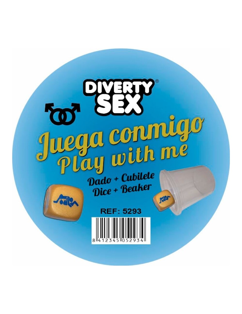 DIABLO PICANTE - GOLDENER HARTER WÜRFEL MIT MÄNNERPOSITIONEN UND WÜRFEL