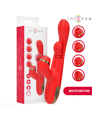 INTENSE - KATY MULTIFUNKTIONS-KLITORIS-STIMULATOR 4 AUSTAUSCHBARE KÖPFE ROT