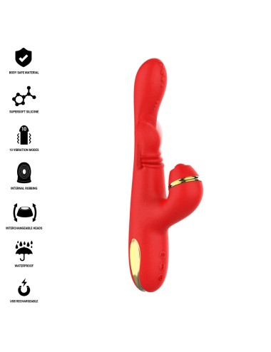 INTENSE - KATY MULTIFUNKTIONS-KLITORIS-STIMULATOR 4 AUSTAUSCHBARE KÖPFE ROT