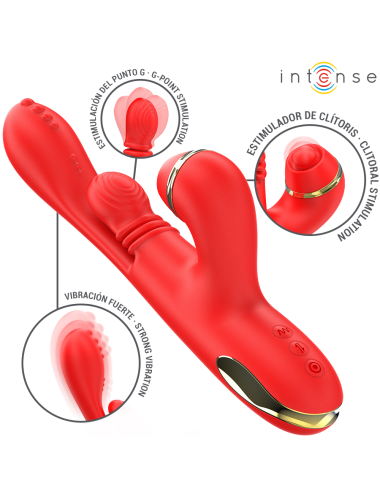 INTENSE - KATY MULTIFUNKTIONS-KLITORIS-STIMULATOR 4 AUSTAUSCHBARE KÖPFE ROT
