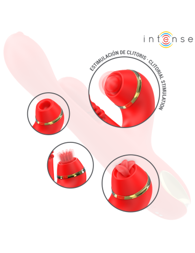 INTENSE - KATY MULTIFUNKTIONS-KLITORIS-STIMULATOR 4 AUSTAUSCHBARE KÖPFE ROT