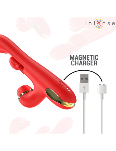 INTENSE - KATY MULTIFUNKTIONS-KLITORIS-STIMULATOR 4 AUSTAUSCHBARE KÖPFE ROT