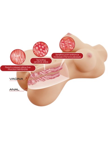 CRAZY BULL - HETTY REALISTISCHER WEIBLICHER TORSO VAGINA UND ANAL 1,9 KG