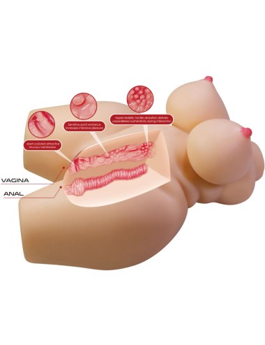 CRAZY BULL - GRACE REALISTISCHER WEIBLICHER TORSO VAGINA UND ANAL 7,5 KG