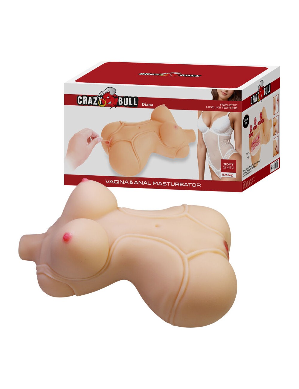 CRAZY BULL - DIANA REALISTISCHER WEIBLICHER TORSO VAGINA UND ANAL 5 KG