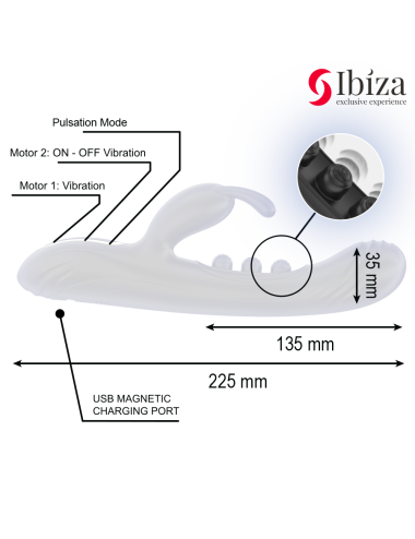 IBIZA - VIBRIERENDES RABBIT MIT PULSATION