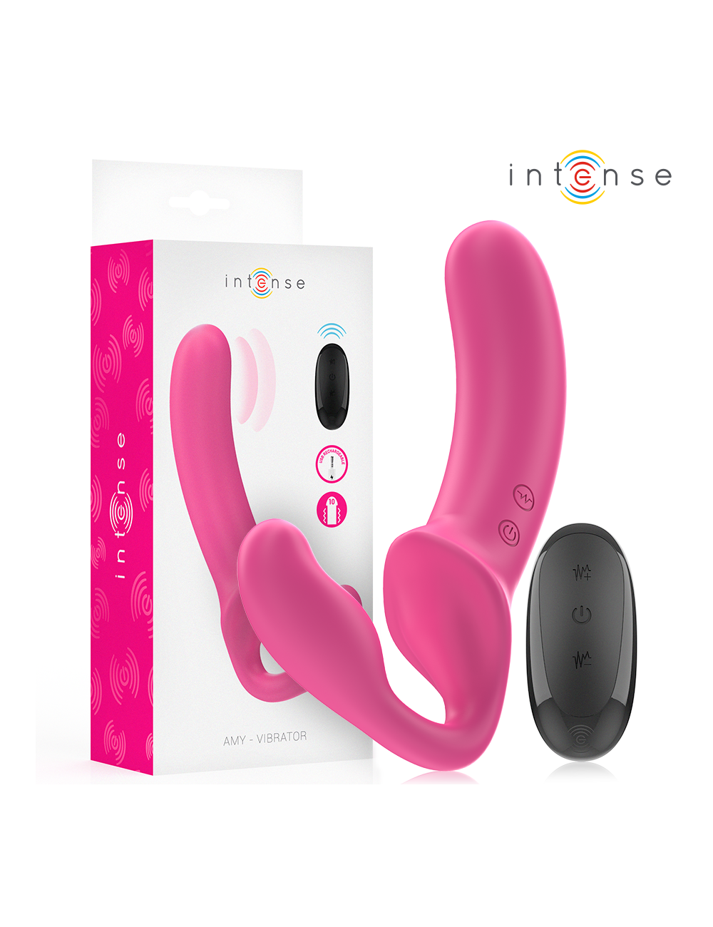 INTENSE - AMY DOPPELVIBRATOR 20 CM ROSA FERNBEDIENUNG