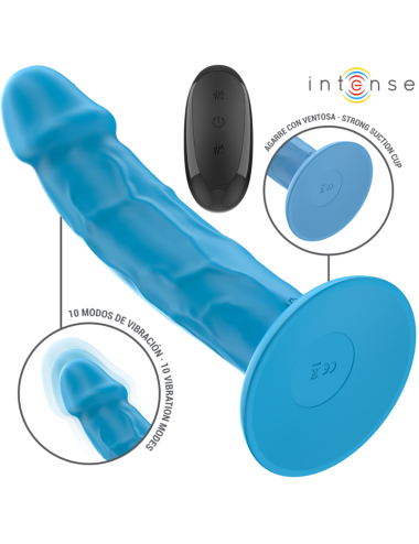 INTENSE - PHOEBE REALISTISCHER VIBRATOR 10 VIBRATIONEN BLAUE FERNBEDIENUNG