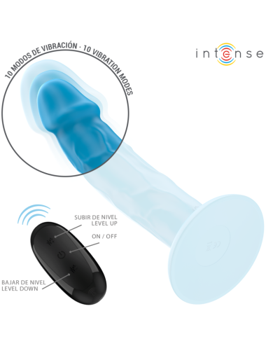 INTENSE - PHOEBE REALISTISCHER VIBRATOR 10 VIBRATIONEN BLAUE FERNBEDIENUNG