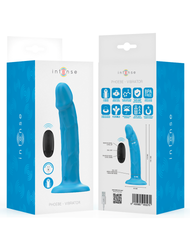 INTENSE - PHOEBE REALISTISCHER VIBRATOR 10 VIBRATIONEN BLAUE FERNBEDIENUNG
