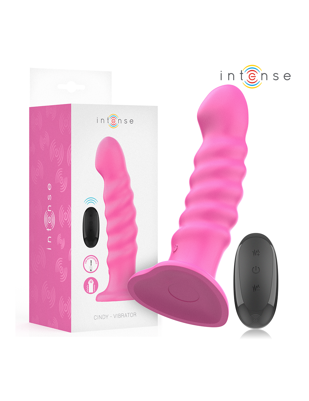 INTENSE - CINDY VIBRATOR GRÖSSE L SPIRALENDESIGN 10 VIBRATIONEN ROSA FERNBEDIENUNG