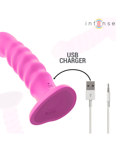 INTENSE - CINDY VIBRATOR GRÖSSE L SPIRALENDESIGN 10 VIBRATIONEN ROSA FERNBEDIENUNG