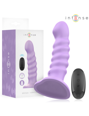 INTENSE - BRENDA VIBRATOR GRÖSSE M SPIRALENDESIGN 10 VIBRATIONEN LILA FERNBEDIENUNG