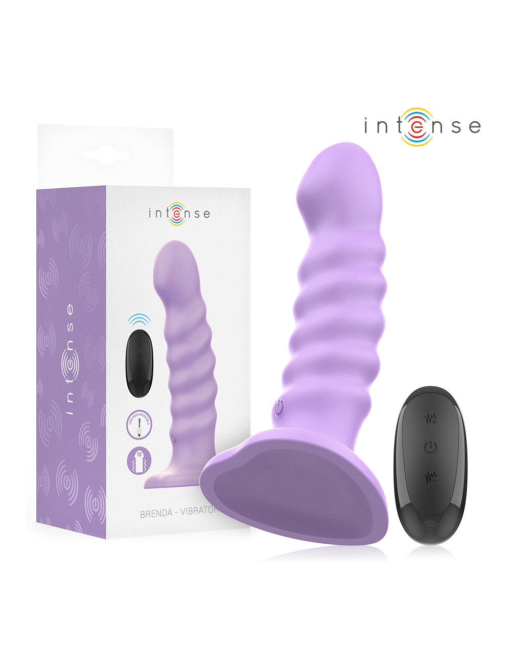 INTENSE - BRENDA VIBRATOR GRÖSSE M SPIRALENDESIGN 10 VIBRATIONEN LILA FERNBEDIENUNG