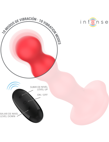 INTENSE - CODY VIBRATOR MIT SAUGNÄPFEN ROTE FERNBEDIENUNG