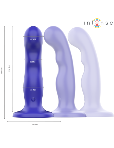 INTENSE - SHORTY VIBRATOR MIT SAUGNÄPFEN BLAU FERNBEDIENUNG