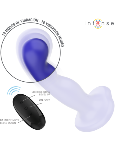 INTENSE - SHORTY VIBRATOR MIT SAUGNÄPFEN BLAU FERNBEDIENUNG