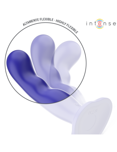 INTENSE - SHORTY VIBRATOR MIT SAUGNÄPFEN BLAU FERNBEDIENUNG