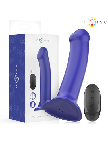 INTENSE - VICTORIA VIBRATOR MIT SAUGNAPF 10 VIBRATIONEN DUNKELBLAU FERNBEDIENUNG