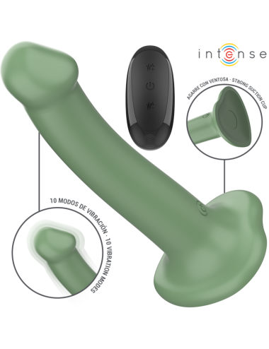 INTENSE - BECCA VIBRATOR MIT SAUGNAPF 10 VIBRATIONEN GRÜNE FERNBEDIENUNG