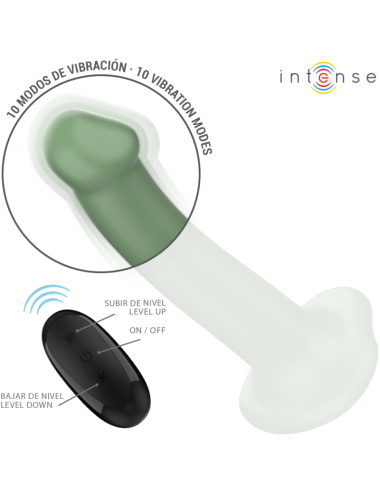 INTENSE - BECCA VIBRATOR MIT SAUGNAPF 10 VIBRATIONEN GRÜNE FERNBEDIENUNG