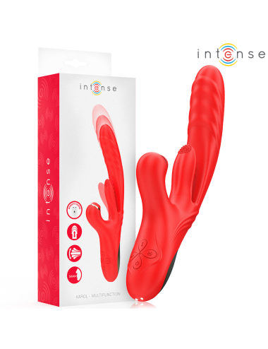 INTENSE - KAROL MULTIFUNKTIONSVIBRATOR STOSS & STIMULATION & STIMULIERENDE WELLEN ROT