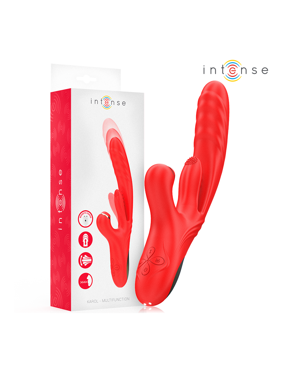 INTENSE - KAROL MULTIFUNKTIONSVIBRATOR STOSS & STIMULATION & STIMULIERENDE WELLEN ROT