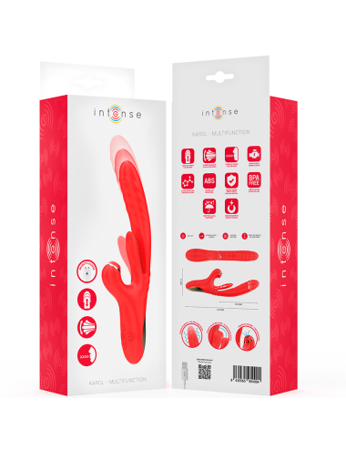INTENSE - KAROL MULTIFUNKTIONSVIBRATOR STOSS & STIMULATION & STIMULIERENDE WELLEN ROT
