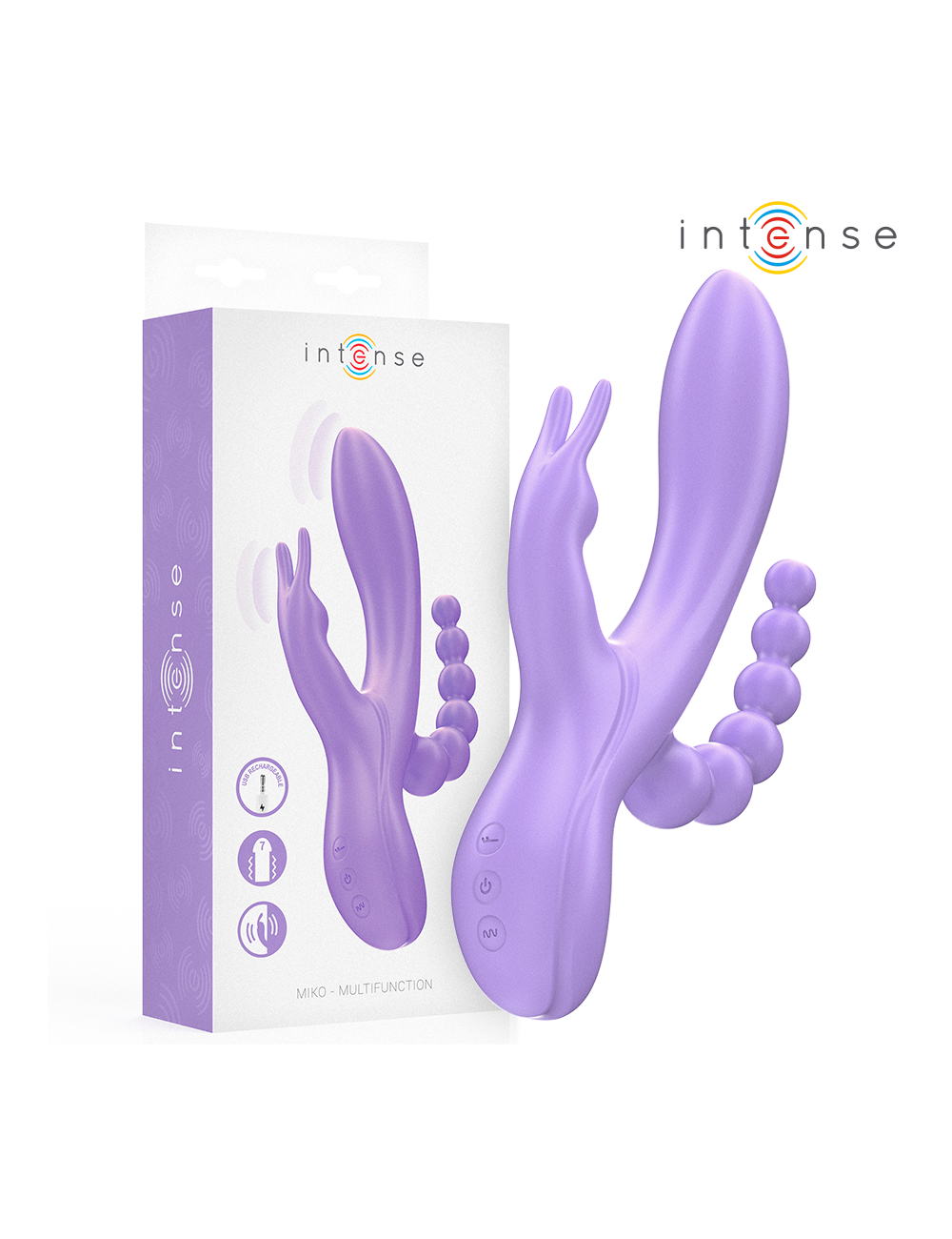 INTENSE - MIKO DREIFACHVIBRATOR RABBIT & STIMULATOR & ANAL 7 VIBRATIONEN LILA