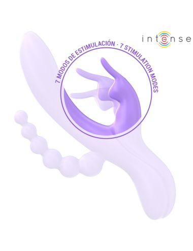 INTENSE - MIKO DREIFACHVIBRATOR RABBIT & STIMULATOR & ANAL 7 VIBRATIONEN LILA