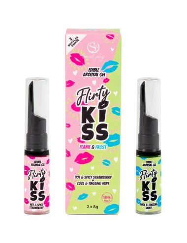 SECRETPLAY - FLIRTY KISS GELS MIT ORALEN SEX-EFFEKTEN ERDBEERE & MINZE 2 x 8 GR